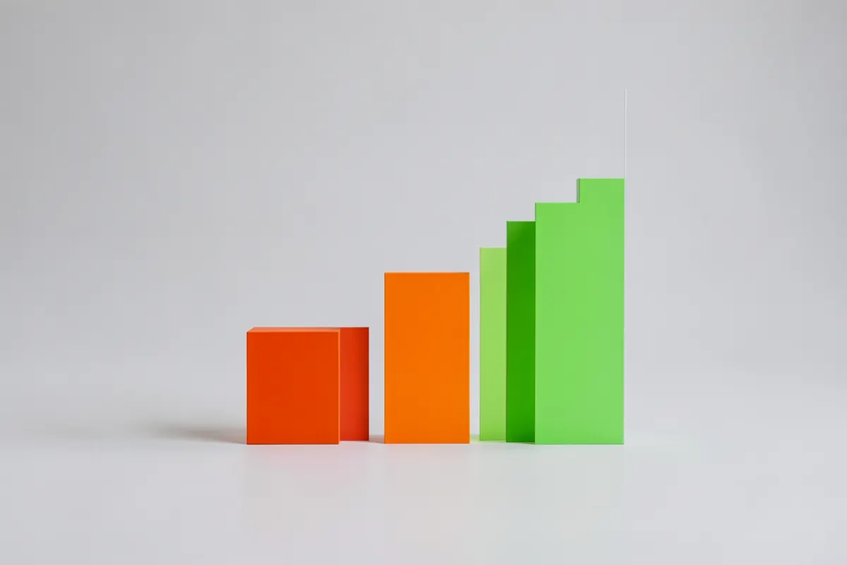 Gráfico de barras mostrando o aumento do preço de imóveis ao longo do tempo